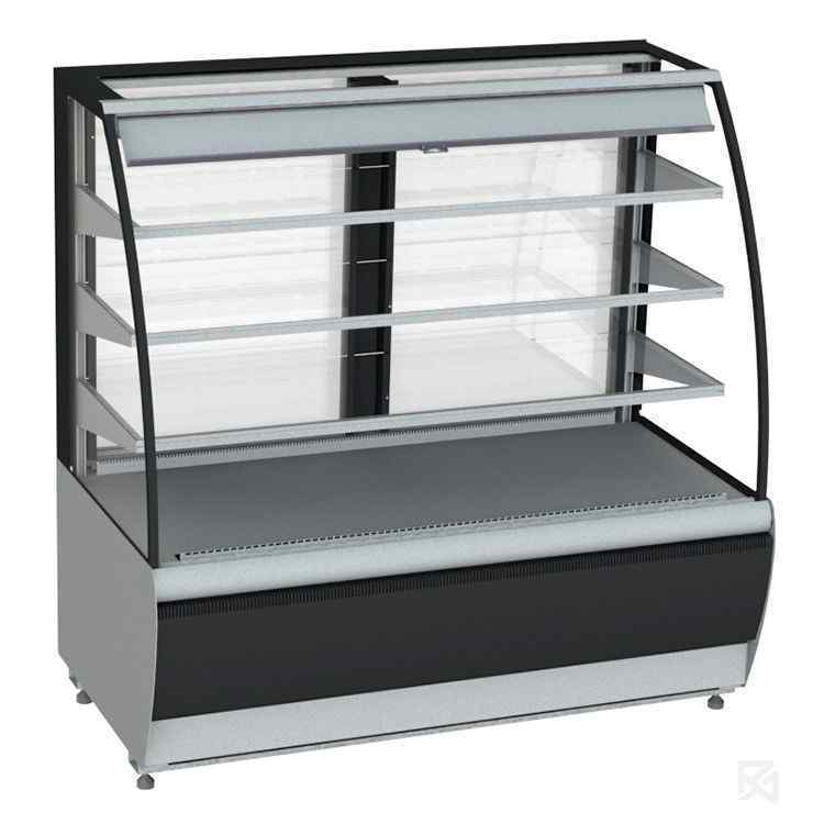 Витрина холодильная Polus K70 VM 1,3-2 9006-9005 (ВХСв-1,3д Сarboma ТЕХНО (открытая))