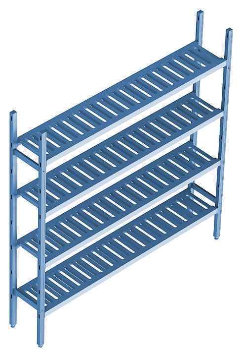 Стеллаж универсальный Polair LOAD.ME.POLY. 18AL.4PP50.10B, (1060х500х1800мм, 4 уровня)