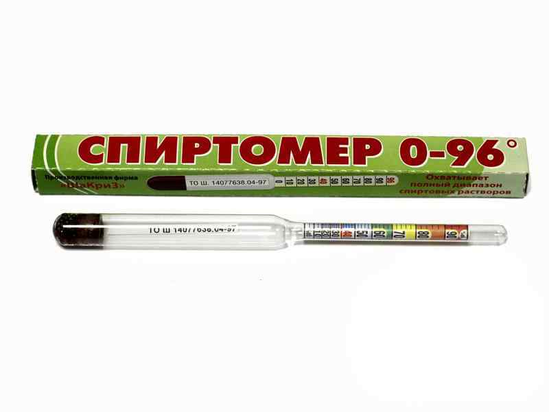 Ареометр для спирта от 0-96 градусов /1/100/